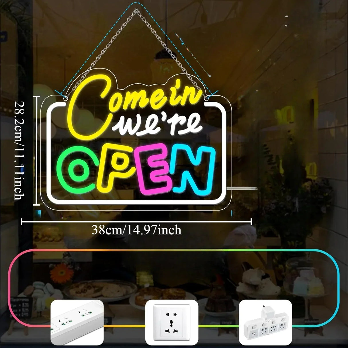 Come in We're Open LEDネオンサイン(ネオン看板)