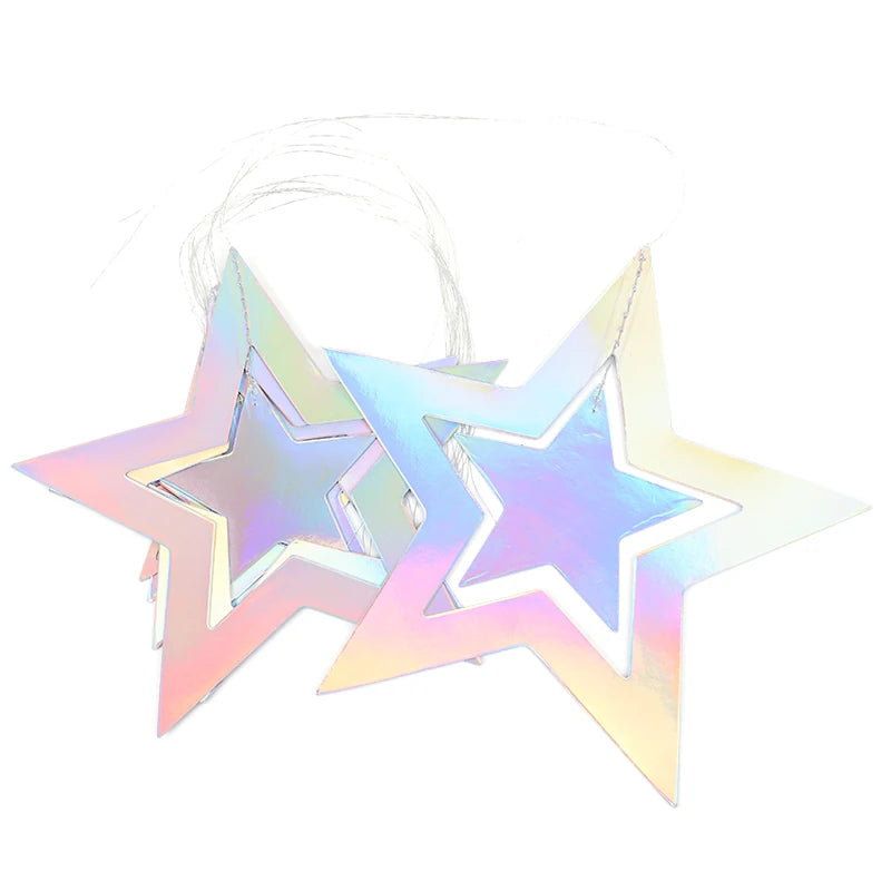 イベント・クリスマス装飾|虹色星型ガーランドバナー