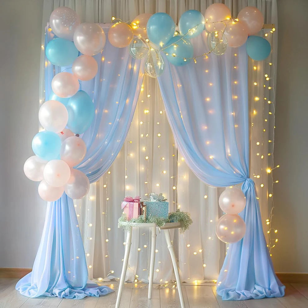 エレガントなシアーカーテン 背景デコレーション