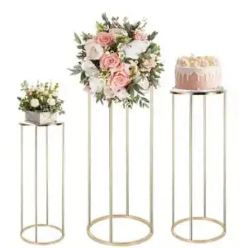 結婚式・インテリア装飾|ゴールドメタルフラワースタンド3個セット