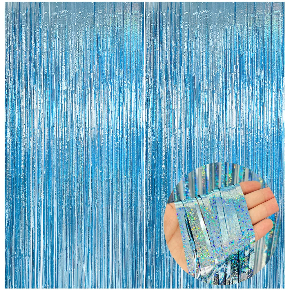 パーティー・インテリア装飾 キラキラ!カーテン 波型/ストレート型 2種類