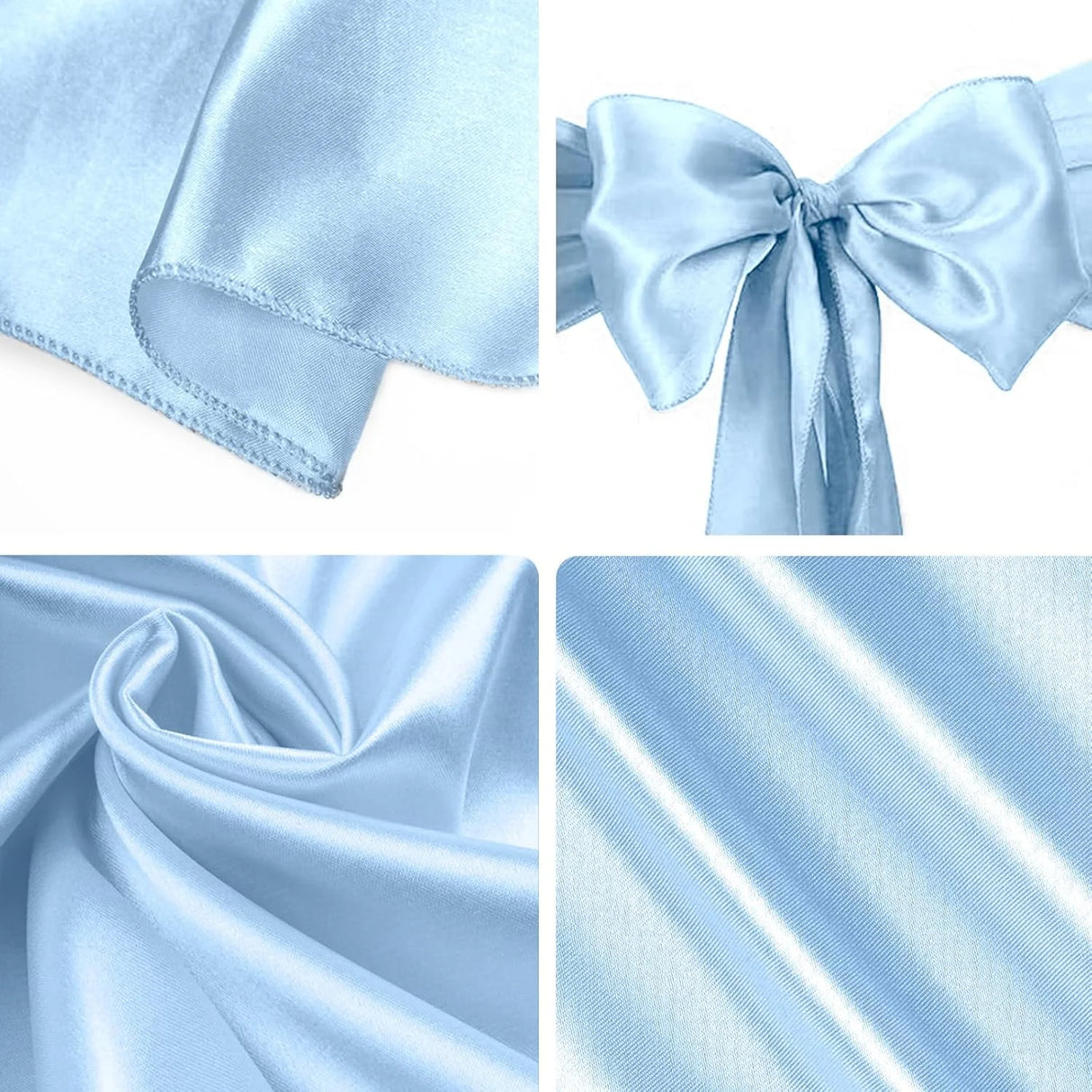 インテリア・パーティ装飾 | サテンリボン椅子カバーセット | 10個 背もたれカバー