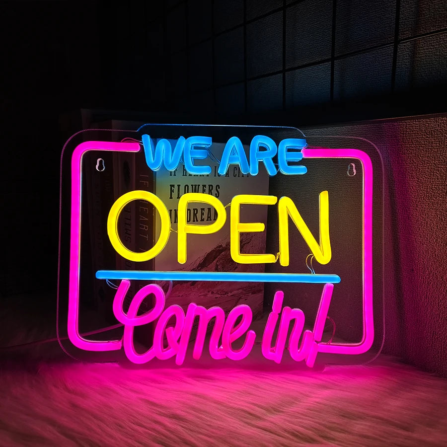 WE ARE OPEN Come In! LEDネオンサイン(ネオン看板)