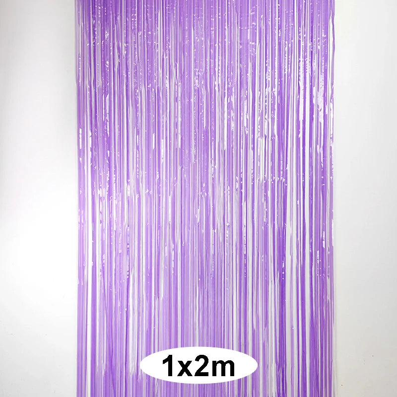 パーティー・インテリア用装飾 マカロン・レインボーカラーカーテン 1P/2Pセット