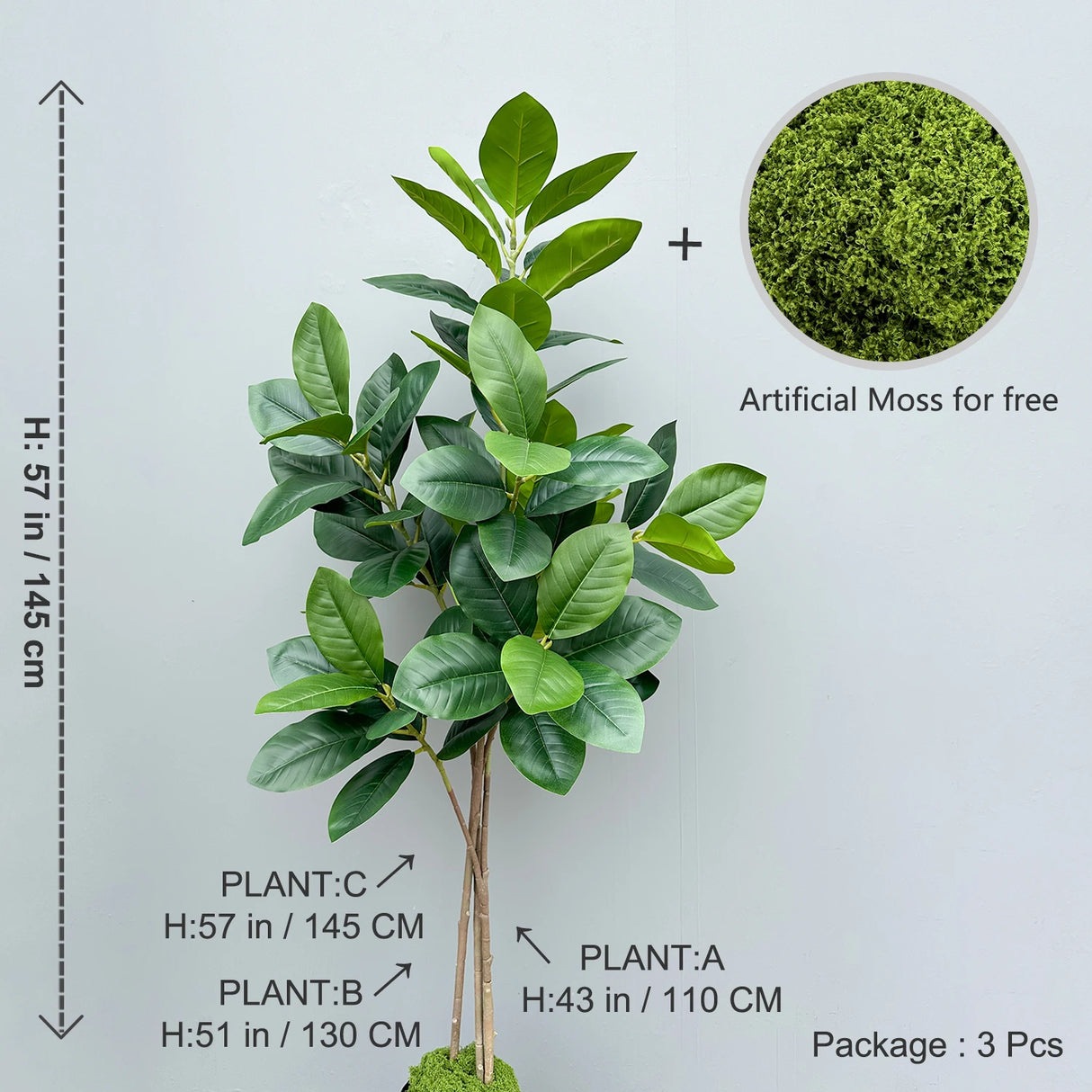 大型人工植物 フィカスツリー 40~145cm|フェイクフィドルリーフ フィグ グリーンプラント インテリア装飾 オフィス・ウェディング向け