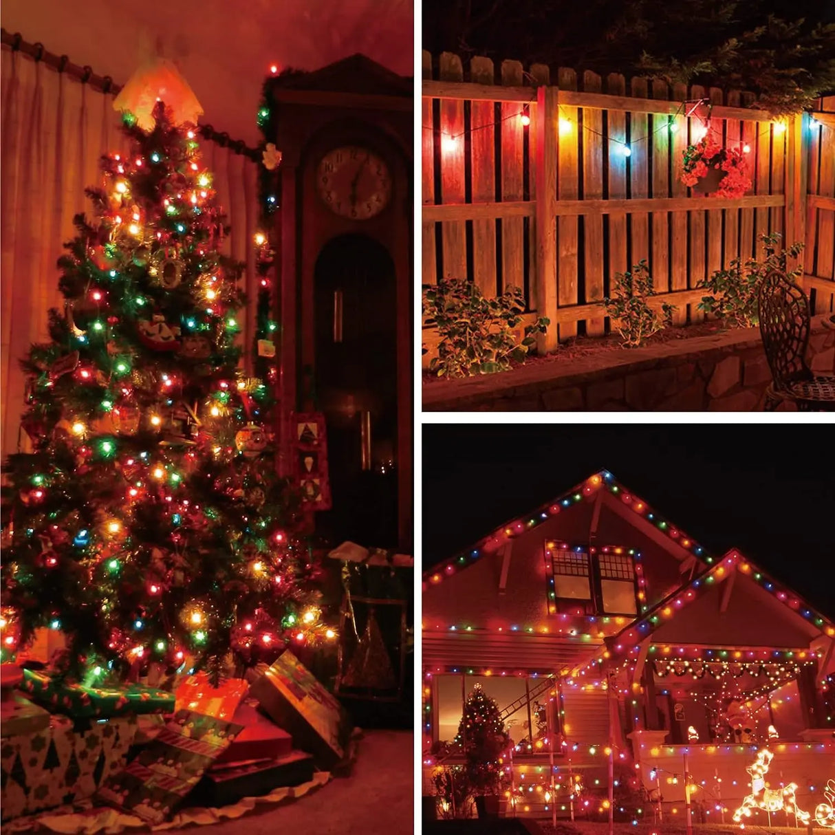 ドレープライト|イベント・パーティー装飾|カラフル屋外ガーランドライト(7.6M/10M/15M/20M)