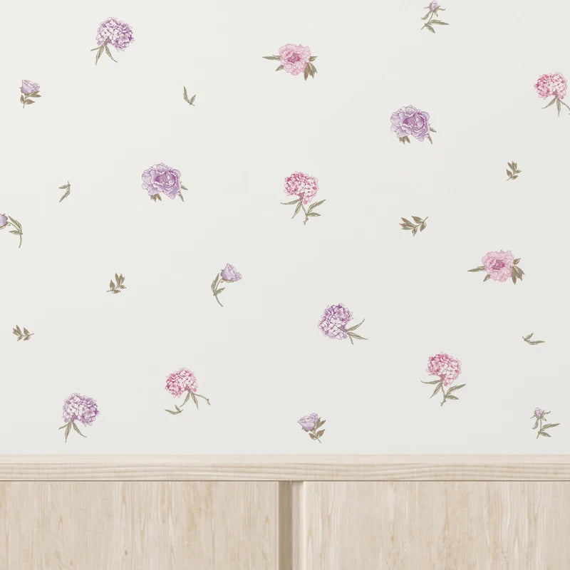 インテリア装飾用 室内装飾 花柄ステッカー 25pcs アンティーク調淡色