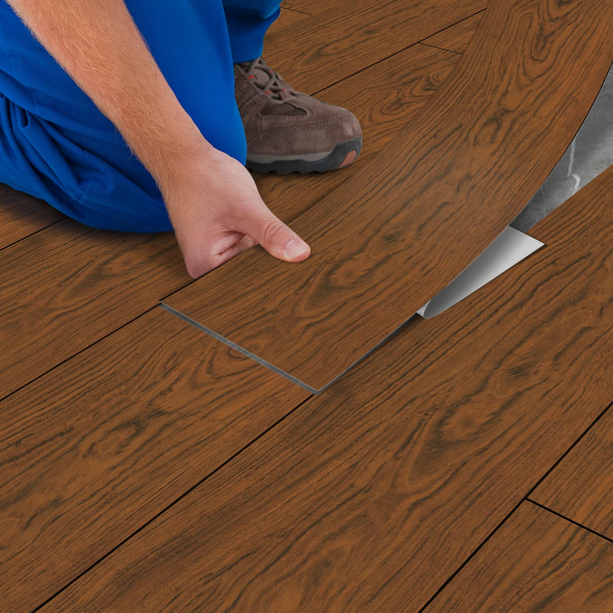 DIY用 ヴィンテージ風木目調 ステッカー 幅15㎝ x 90cm 5枚入