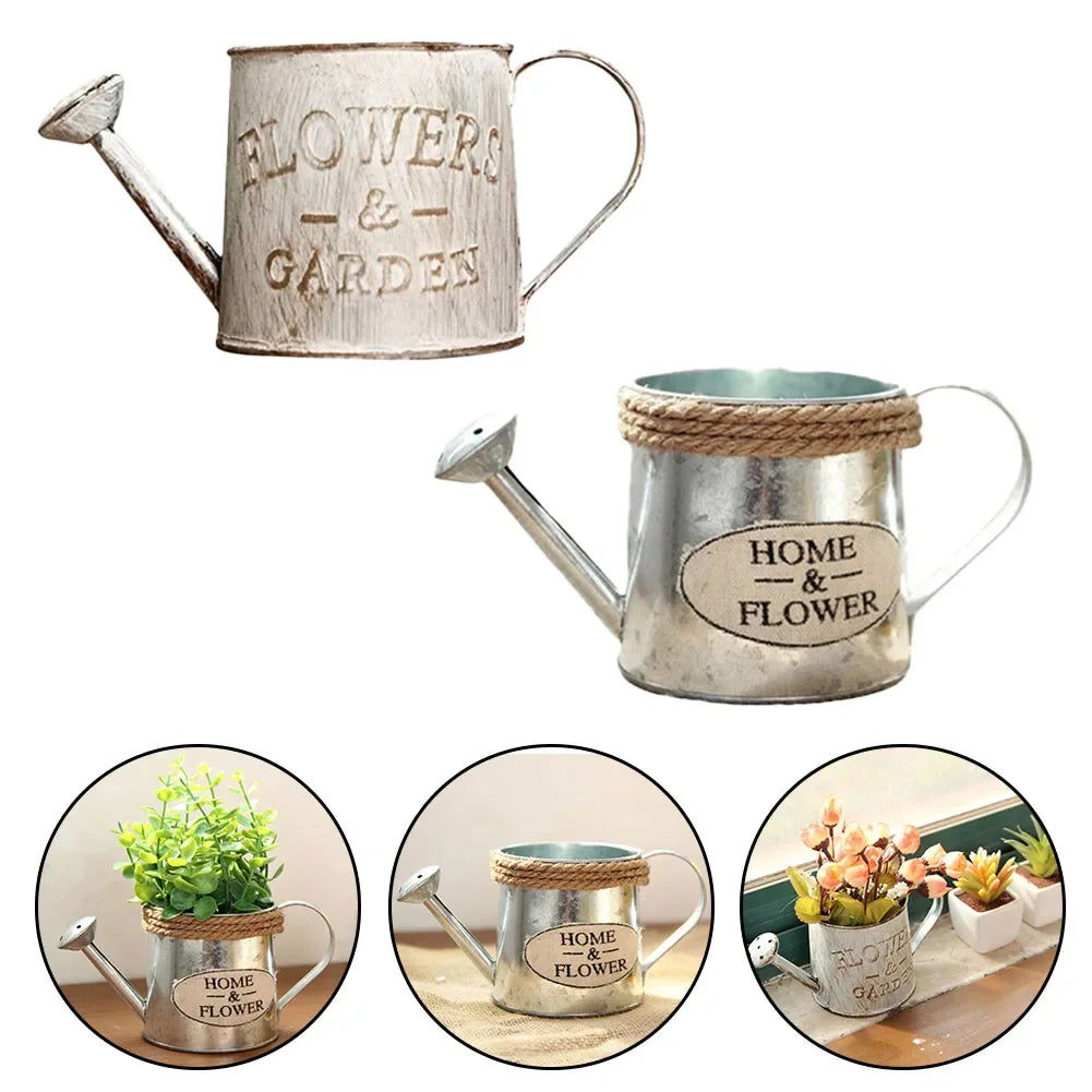 ガーデンデコレーション・ブリキ植木鉢・バスケット・ヴィンテージ