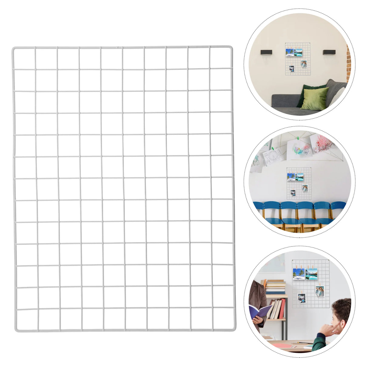 ホワイトアイアンウォールグリッドパネルラック