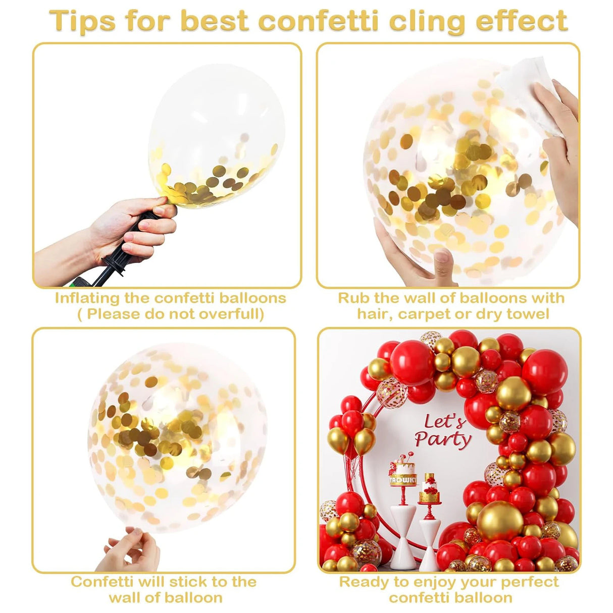 赤と金の華やかバルーンリースセット 122個