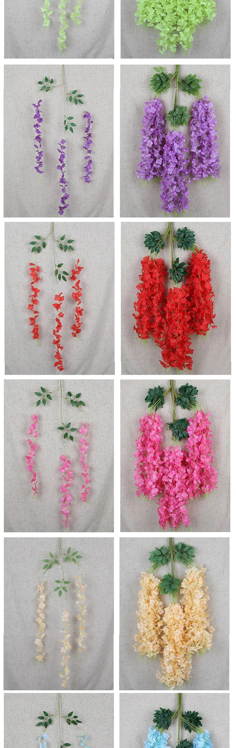 パーティー・インテリア装飾|藤の花シルク造花12個セット(110c)