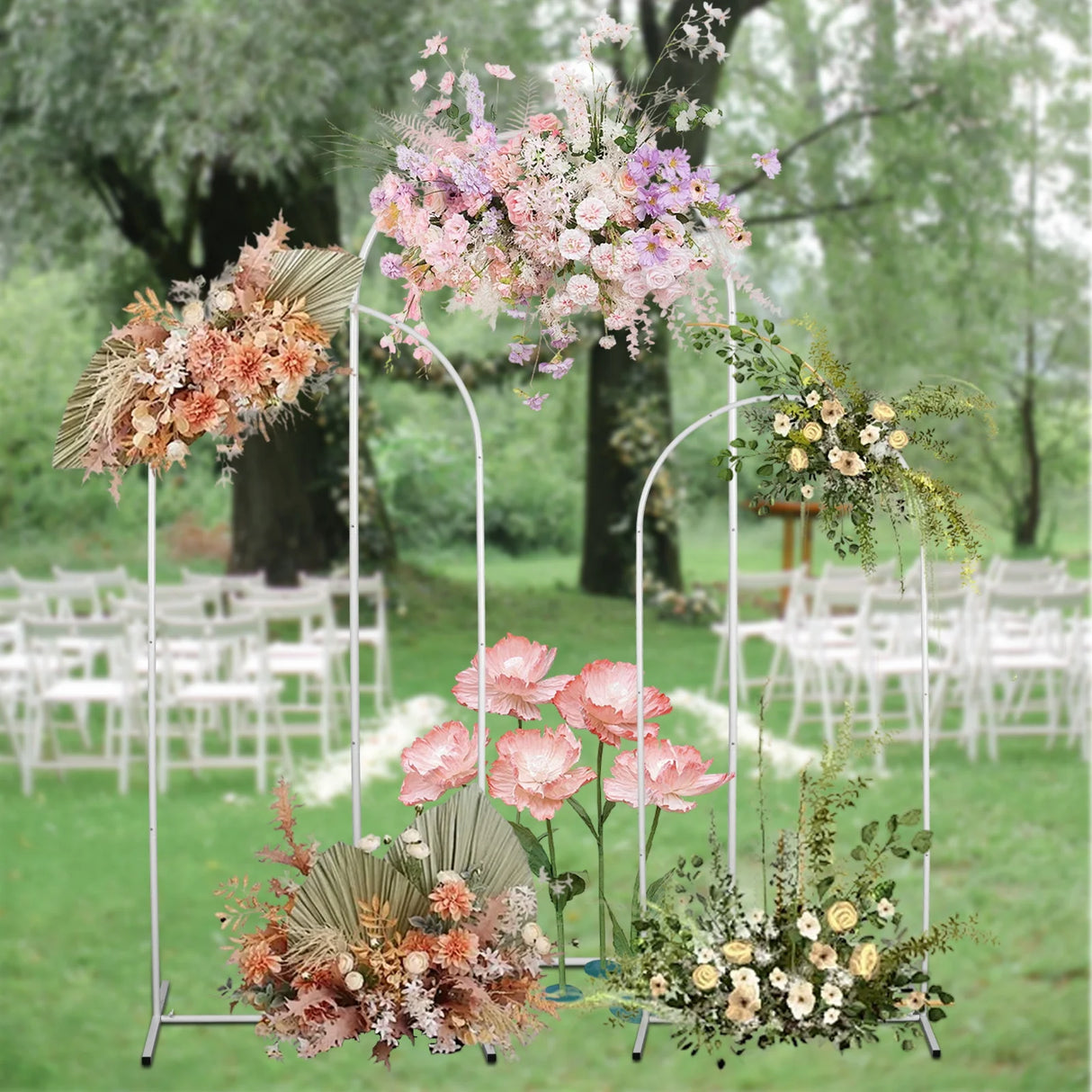 イベント・パーティー装飾 メタル製デコレーションフレーム 3サイズ展開 ホワイト