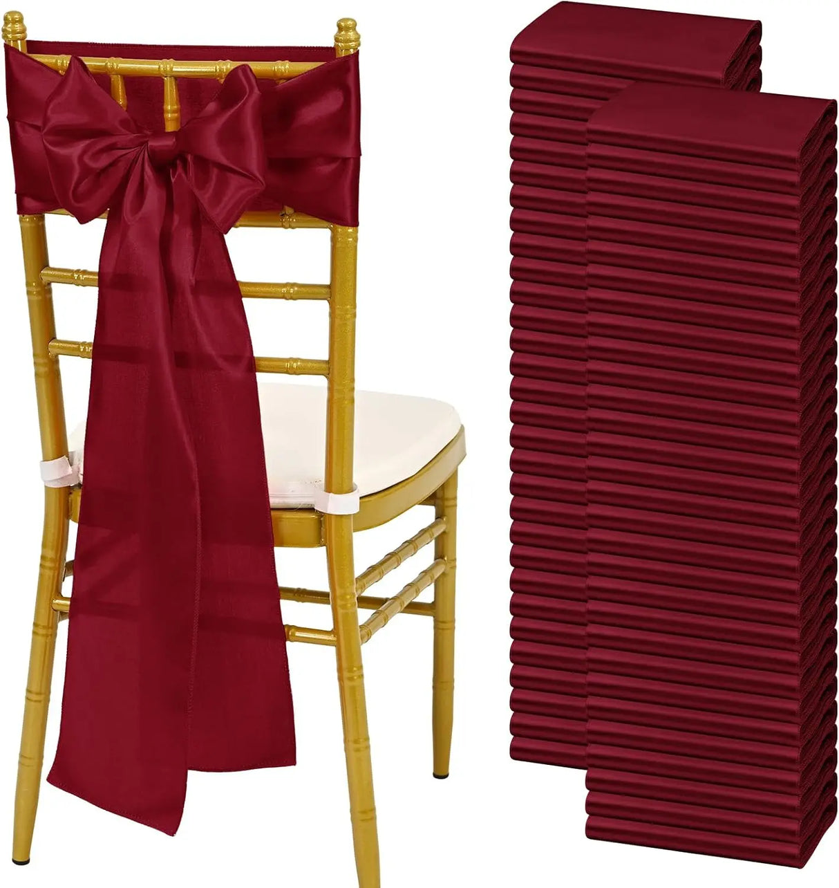 インテリア・パーティ装飾 | サテン椅子リボンセット | 全長2.75m