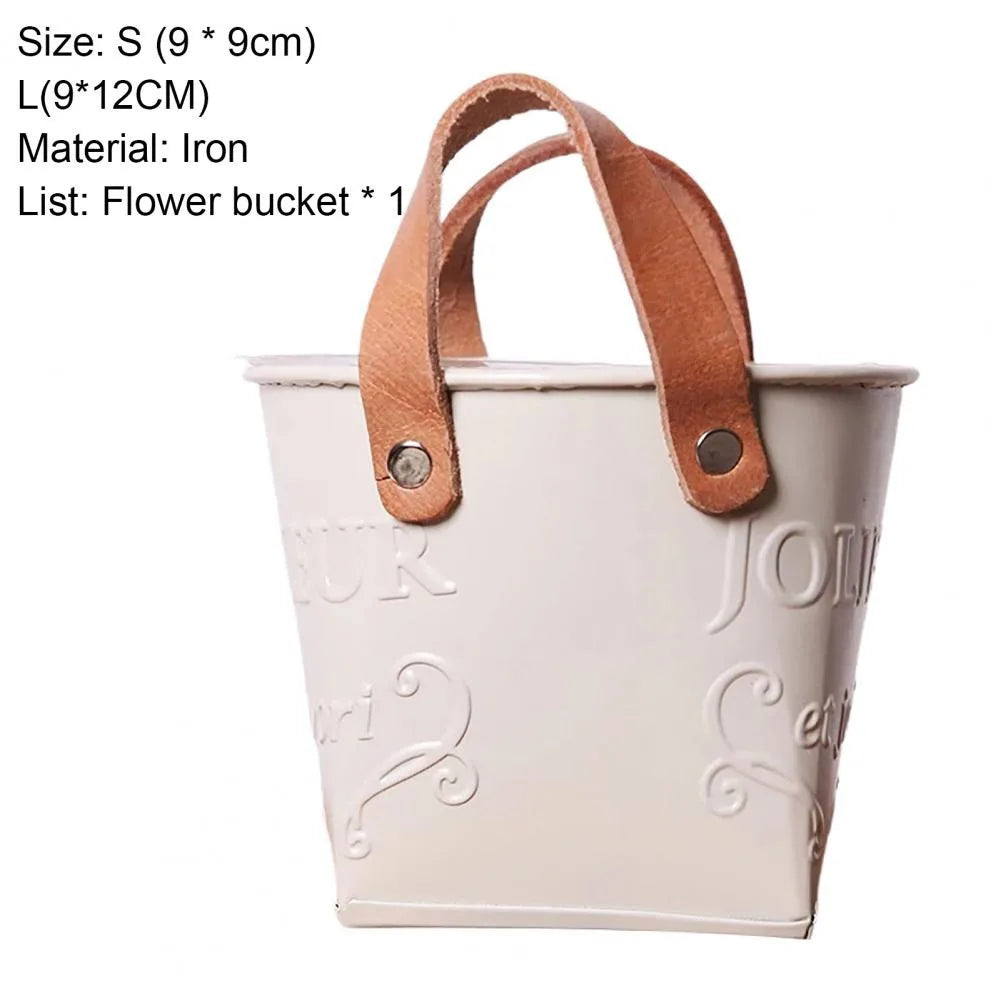ガーデンデコレーション・ブリキ植木鉢・バスケット・ヴィンテージ