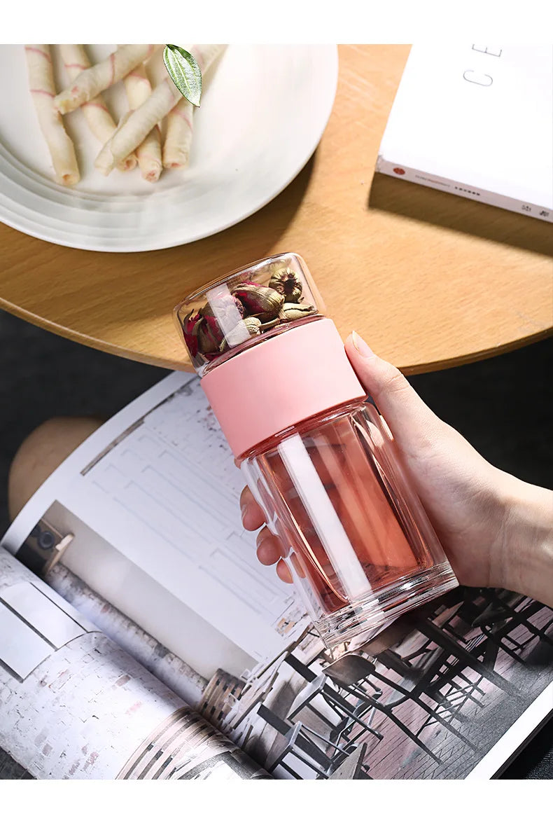 |イベント・ノベルティ用品 | 高品質二重ガラスティーボトル ケース付き