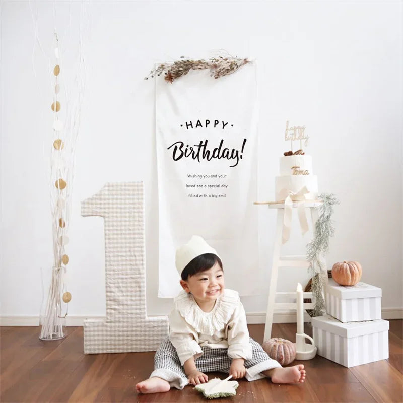 パーティー装飾 布製バースデー用 壁面バナー 誕生日会用