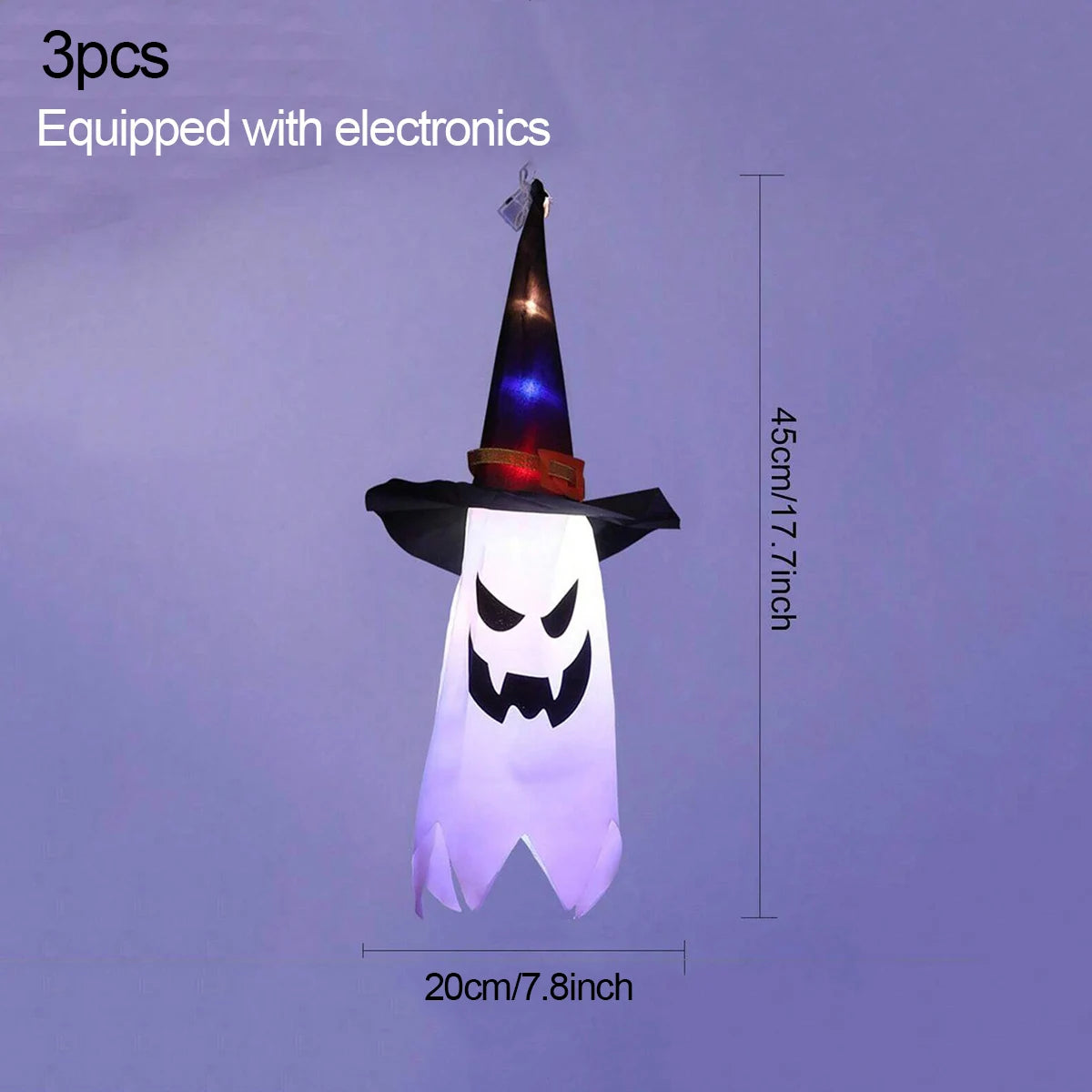 イベント・ハロウィン装飾|ゴースト型吊り下げライト (1pcs/2pcs/3pcs)