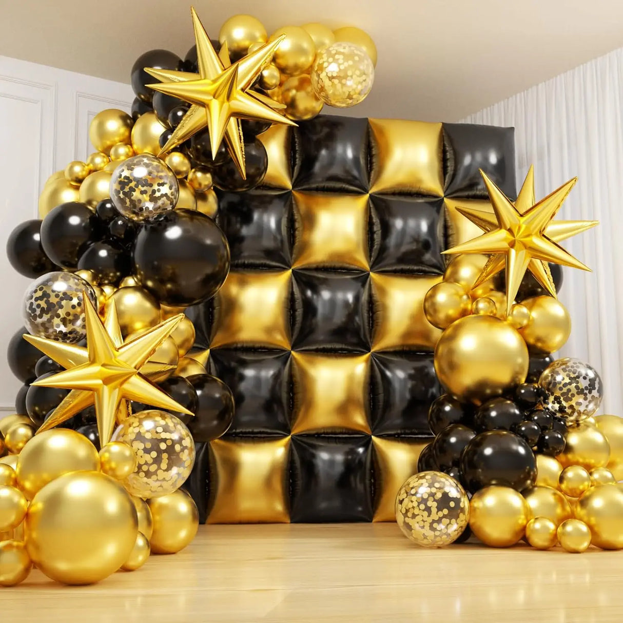 イベント・クリスマス装飾|25個セット 両面スクエアホイルバルーンキット