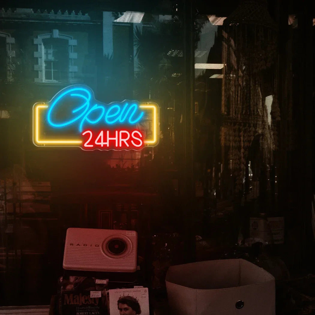24HRS LEDネオンサイン(ネオン看板)