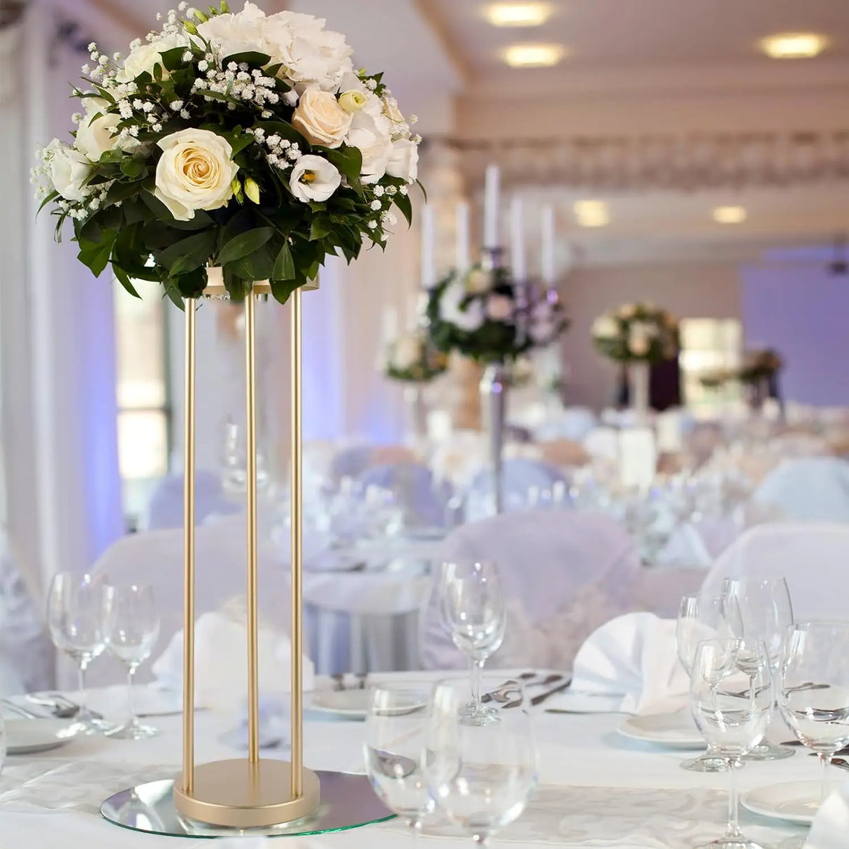 結婚式・インテリア装飾|ゴールドメタル花瓶 80cm