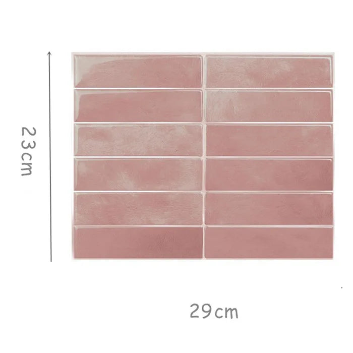 DIY用 レンガ型天然石風ステッカー 29×23㎝ 3pcs 防水性天然石デザイン