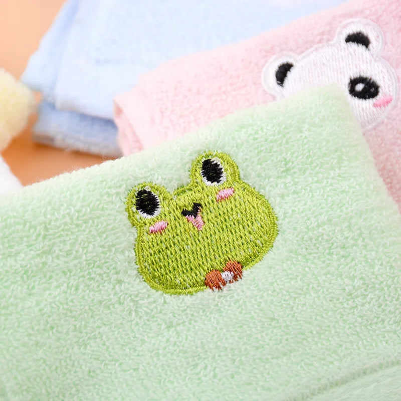 | ノベルティ用品 | 動物刺繍入りコットンフェイスタオル| 25x25c