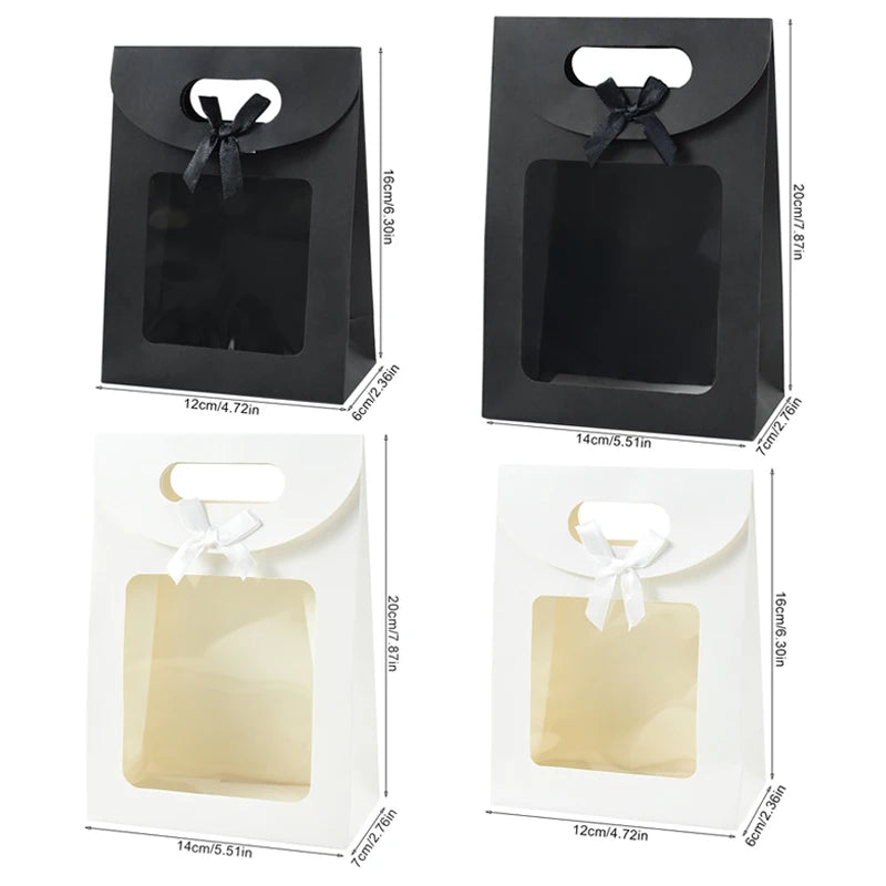 |ノベルティ用品 | 窓付きモノトーンギフトバッグ 5個セット