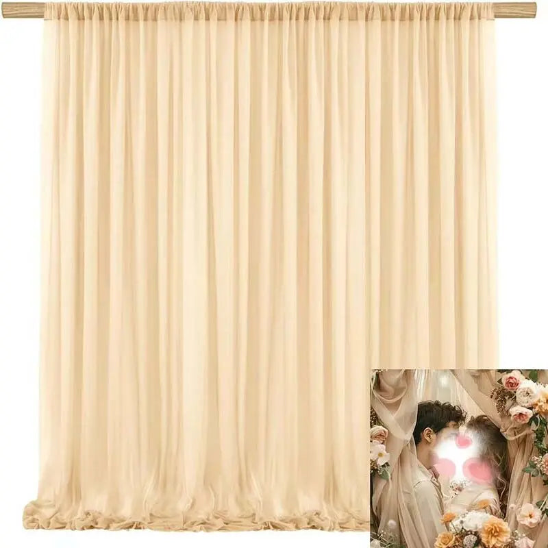 エレガントなシアーカーテン 背景デコレーション
