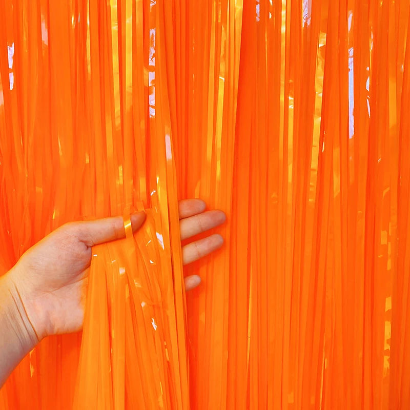 パーティー・インテリア用装飾 マカロン・レインボーカラーカーテン 1P/2Pセット