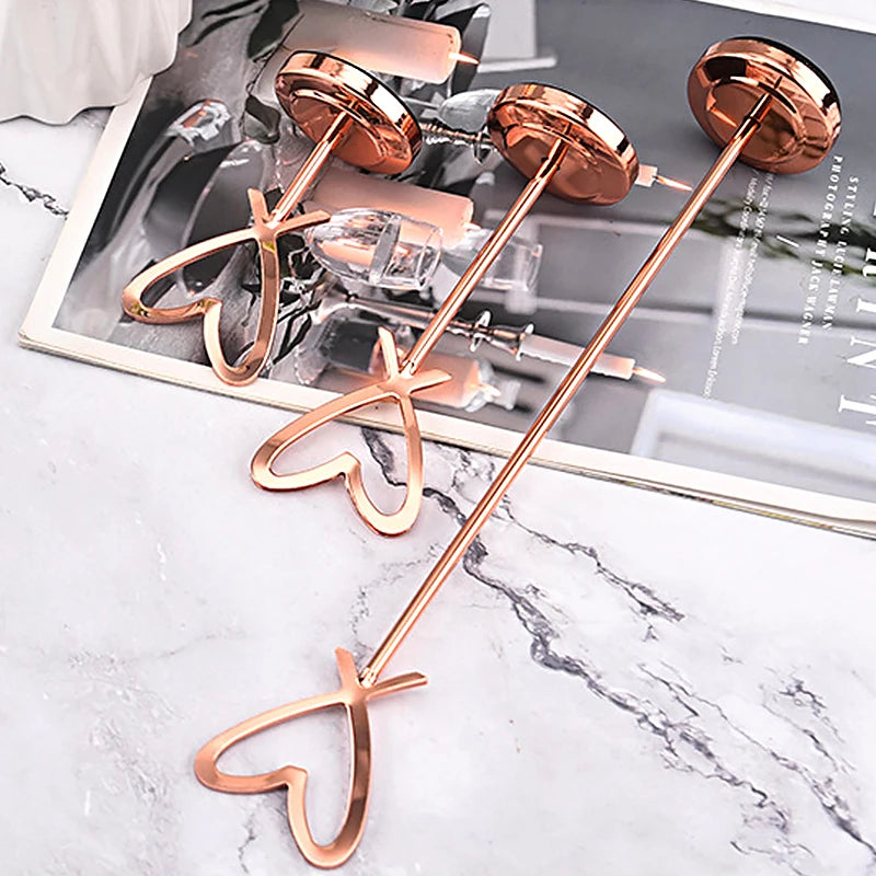 イベント・結婚式装飾|ハート型ステンレステーブル番号ホルダー