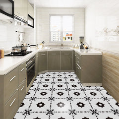 DIYフロアシート モノトーンタイル風 ステッカー 4枚入 モダン