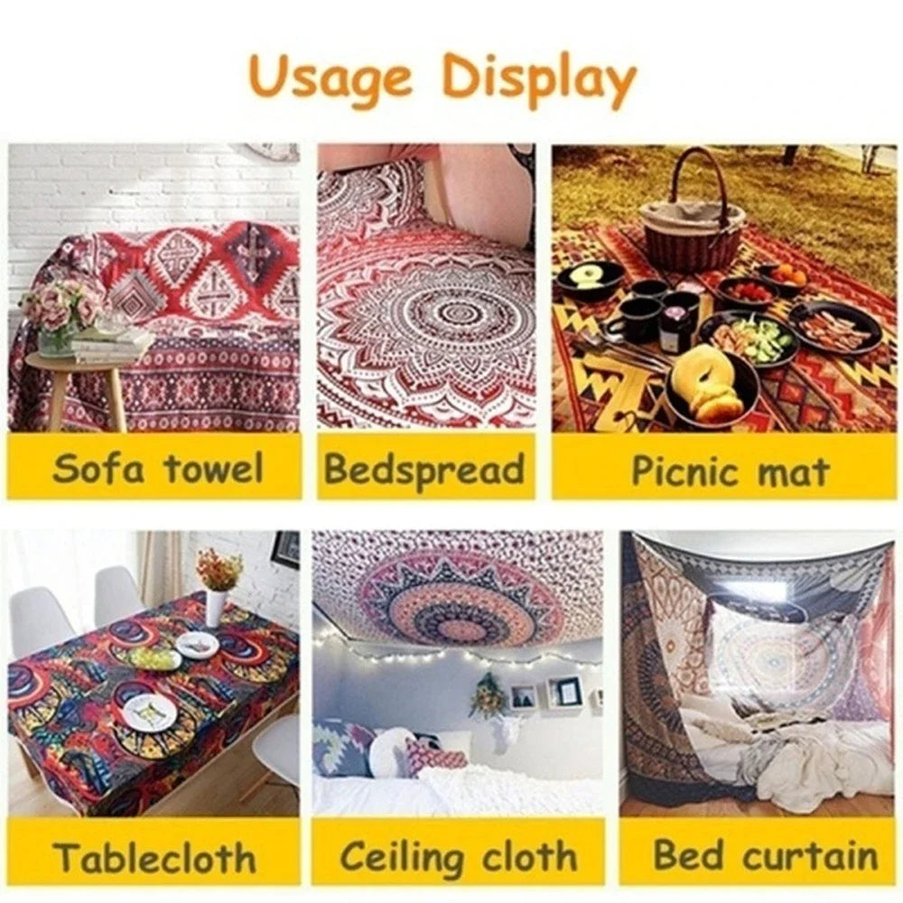 トロピカル植物草タペストリー花緑の植物壁掛け布ボヘミアンタペストリーアートホームデコレーションプリントカーペットヨガマット