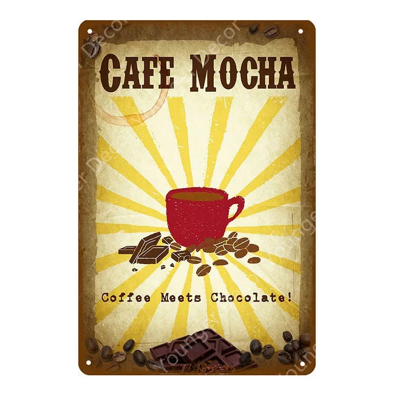 カフェ ヴィンテージブリキ看板