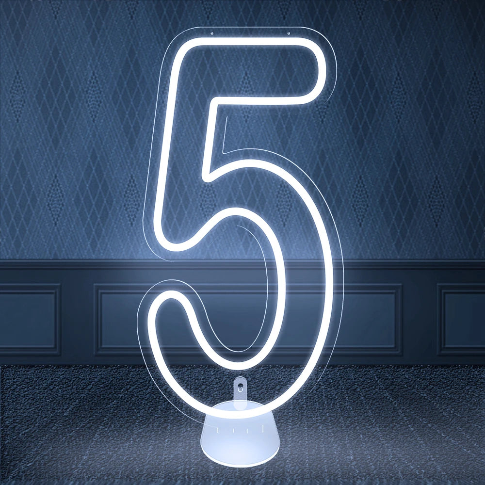 【LED装飾】LEDライト・デコレーションライト(数字)クリア 28x55cm