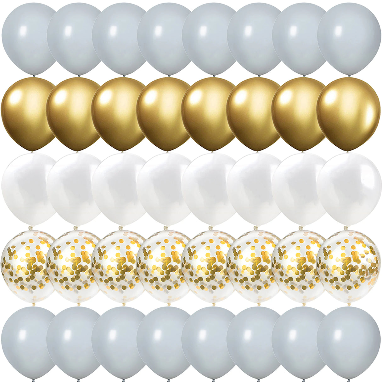 イベント・バルーン装飾|ゴールドミックス バルーンセット(40個)