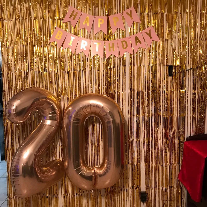 パーティー・インテリア用装飾 キラキラ!ホイル素材カーテン 2Pセット 華やか演出