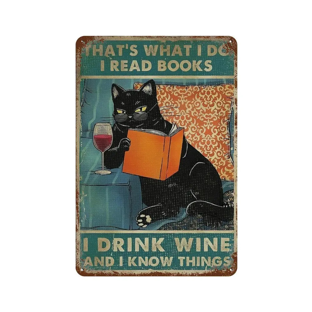 猫とコーヒー メタルブリキ看板