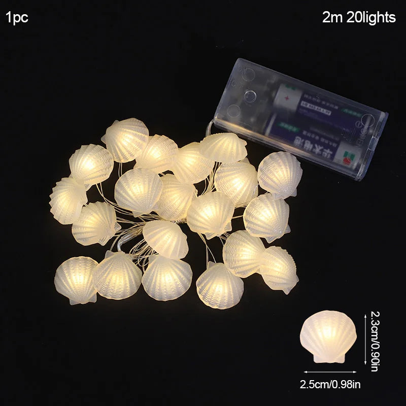 パーティー・インテリア用装飾 シェル&スター LEDライト 海モチーフ