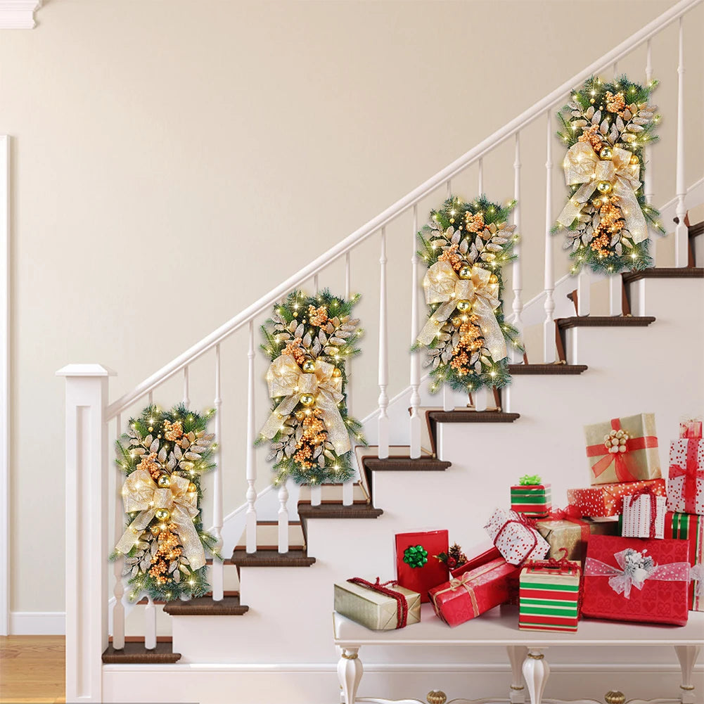 LED付きクリスマススワッグリースデコレーション