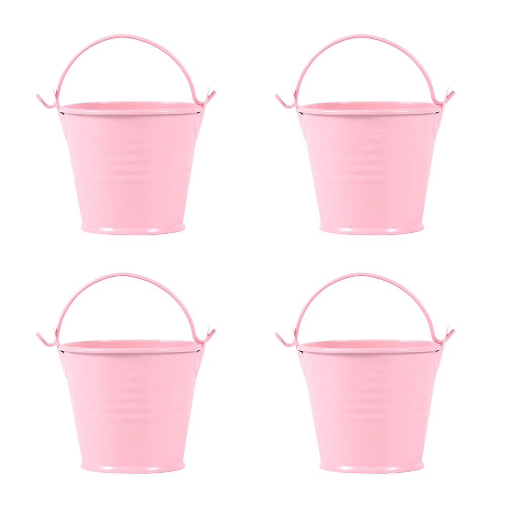 ミニバケツ・4個・金属製フラワーバケツ・ポット