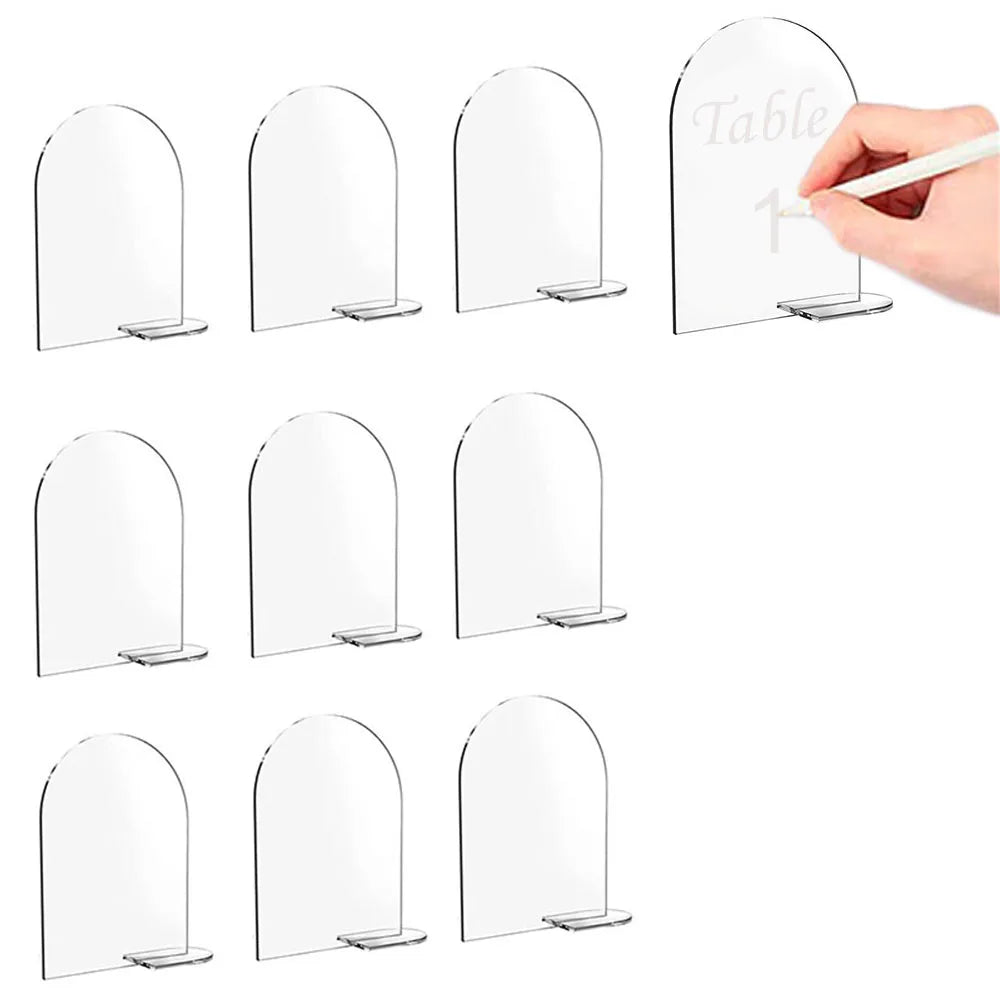 イベント・結婚式装飾|DIYホワイトアクリルテーブルナンバースタンド10個セット