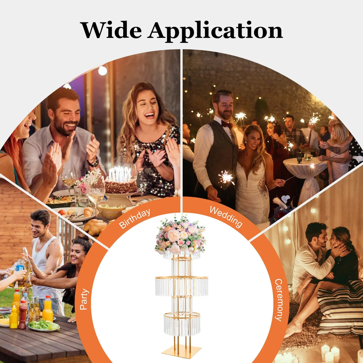 結婚式・インテリア装飾|ゴールドクリスタル花瓶 ウェディングセンターピース