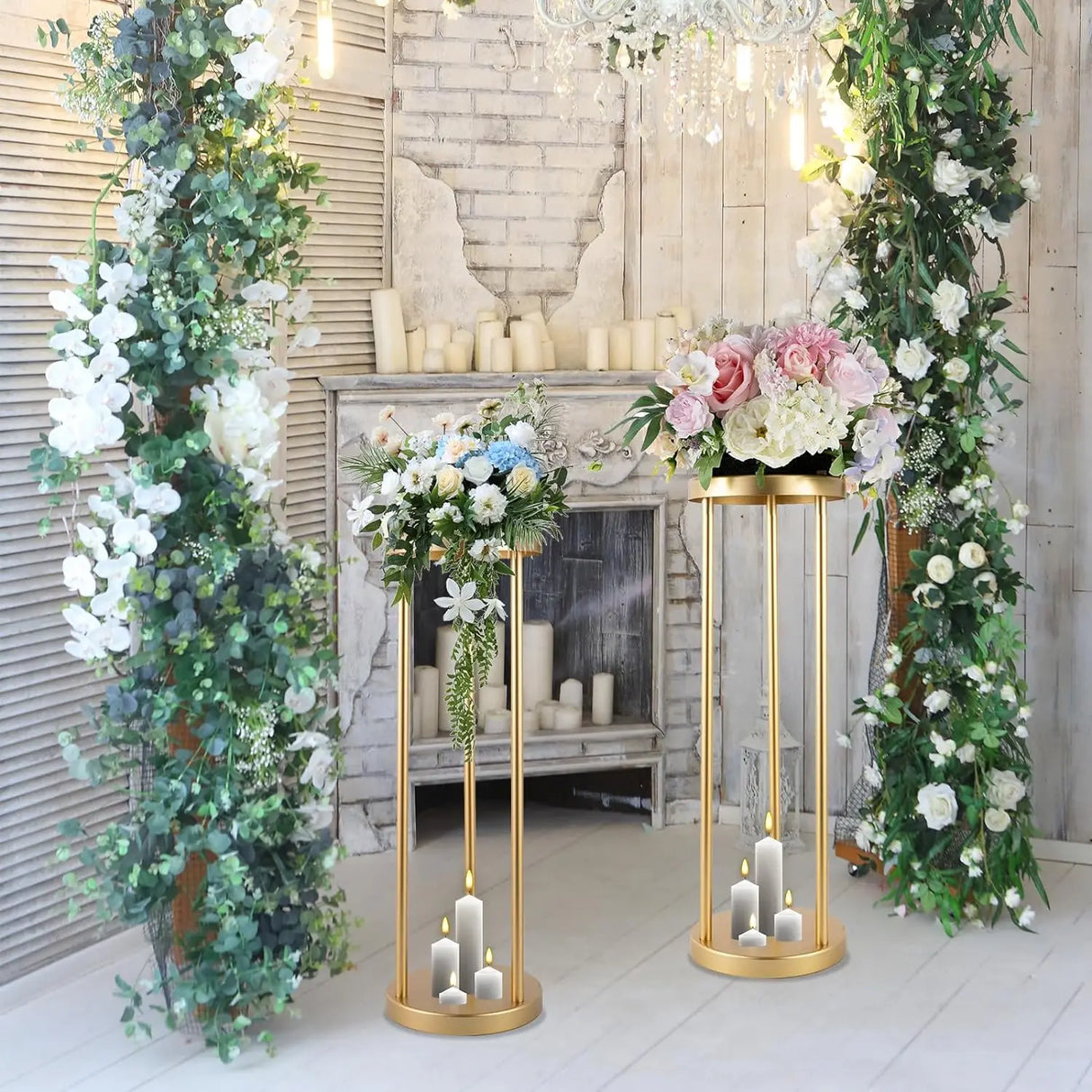 結婚式・インテリア装飾|ゴールドメタル花瓶 80cm