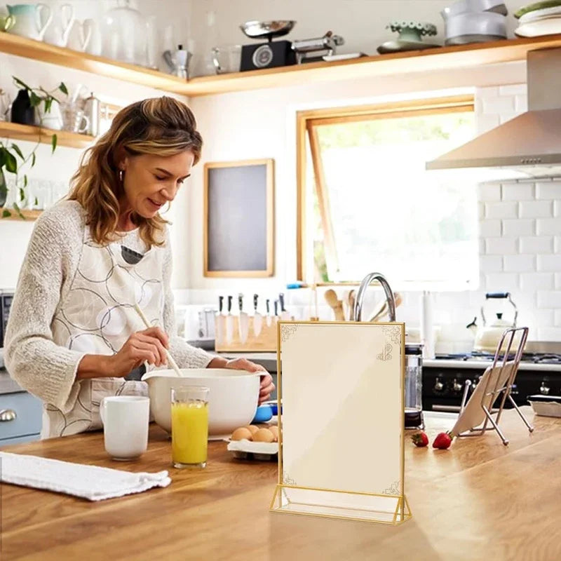 イベント・結婚式装飾|アクリル製ゴールド縁テーブルサインホルダー