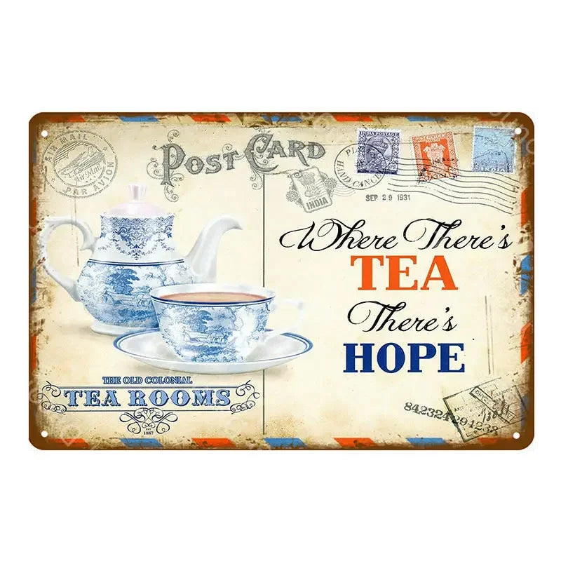 カフェ ヴィンテージブリキ看板