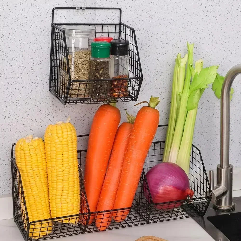 パンチフリー壁掛けキッチン収納ラック