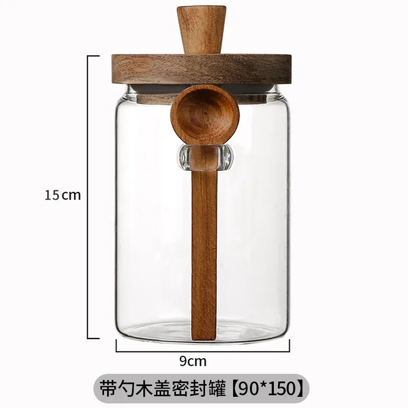 |イベント・ノベルティ用品 | ガラスシールと木製蓋付き保存瓶 | 400ml/600ml/900ml