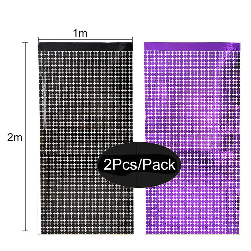 パーティー・インテリア装飾 キラキラ!カーテン 2枚入 ミラーボール風デザイン