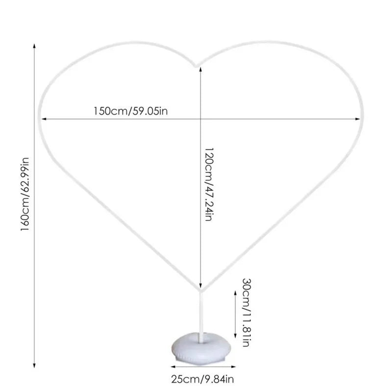 バルーン装飾セット バルーンアートハート型スタンドセット 150㎝×160㎝
